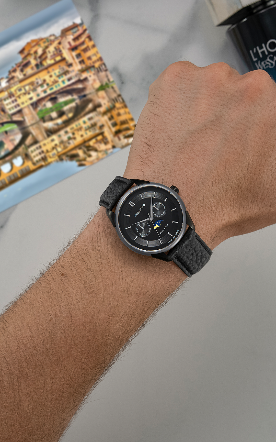 Ponte Vecchio, Firenze / Black Color, Swiss Movement