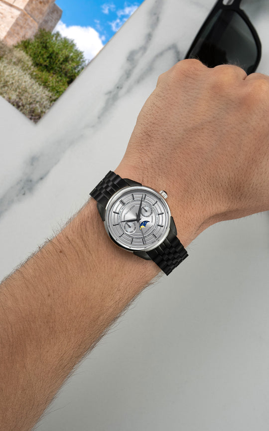 Castel del Monte / President Bracelet, Black Color, Swiss Movement