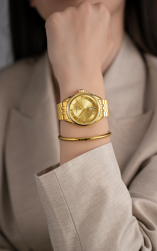 Val d'Orcia Automatic / President Bracelet, Gold Color, Swiss Movement.