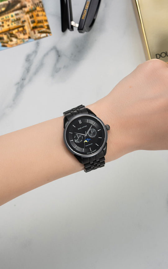 Ponte Vecchio, Firenze / President Bracelet, Black Color, Swiss Movement.