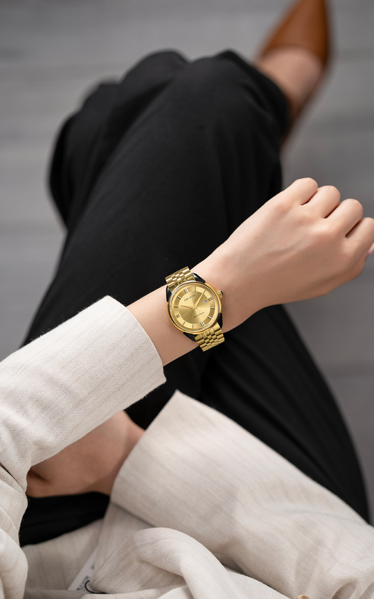 NEW Piazza del Duomo, Milano / President Bracelet, Gold Color, Swiss Movement.