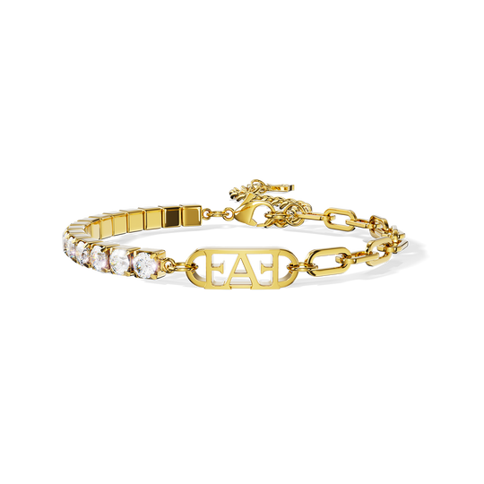 Glam Tennis Chain Bracelet / White Color