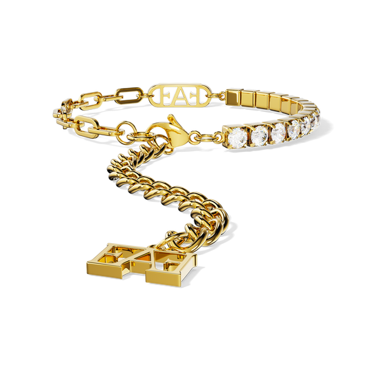 Glam Tennis Chain Bracelet / White Color.
