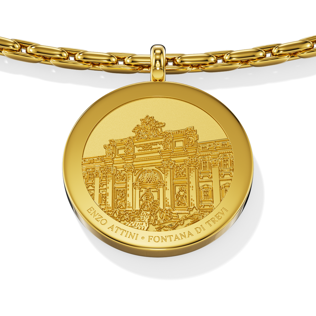 Fontana di Trevi - Coin Necklace. - Enzo Attini - Varëse për femra - Gdhendje 