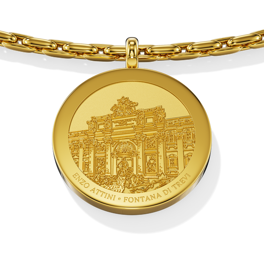 Fontana di Trevi - Coin Necklace. - Enzo Attini - Varëse për femra - Gdhendje 