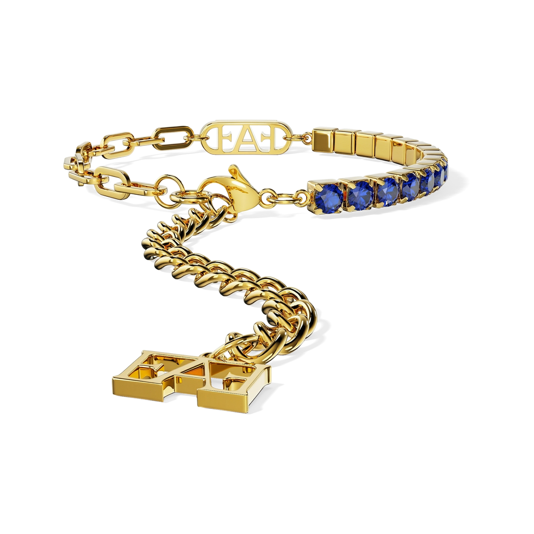 Glam Tennis Chain Bracelet / Blue Color