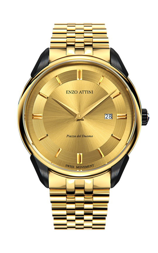 NEW Piazza del Duomo, Milano / President Bracelet, Gold Color, Swiss Movement.