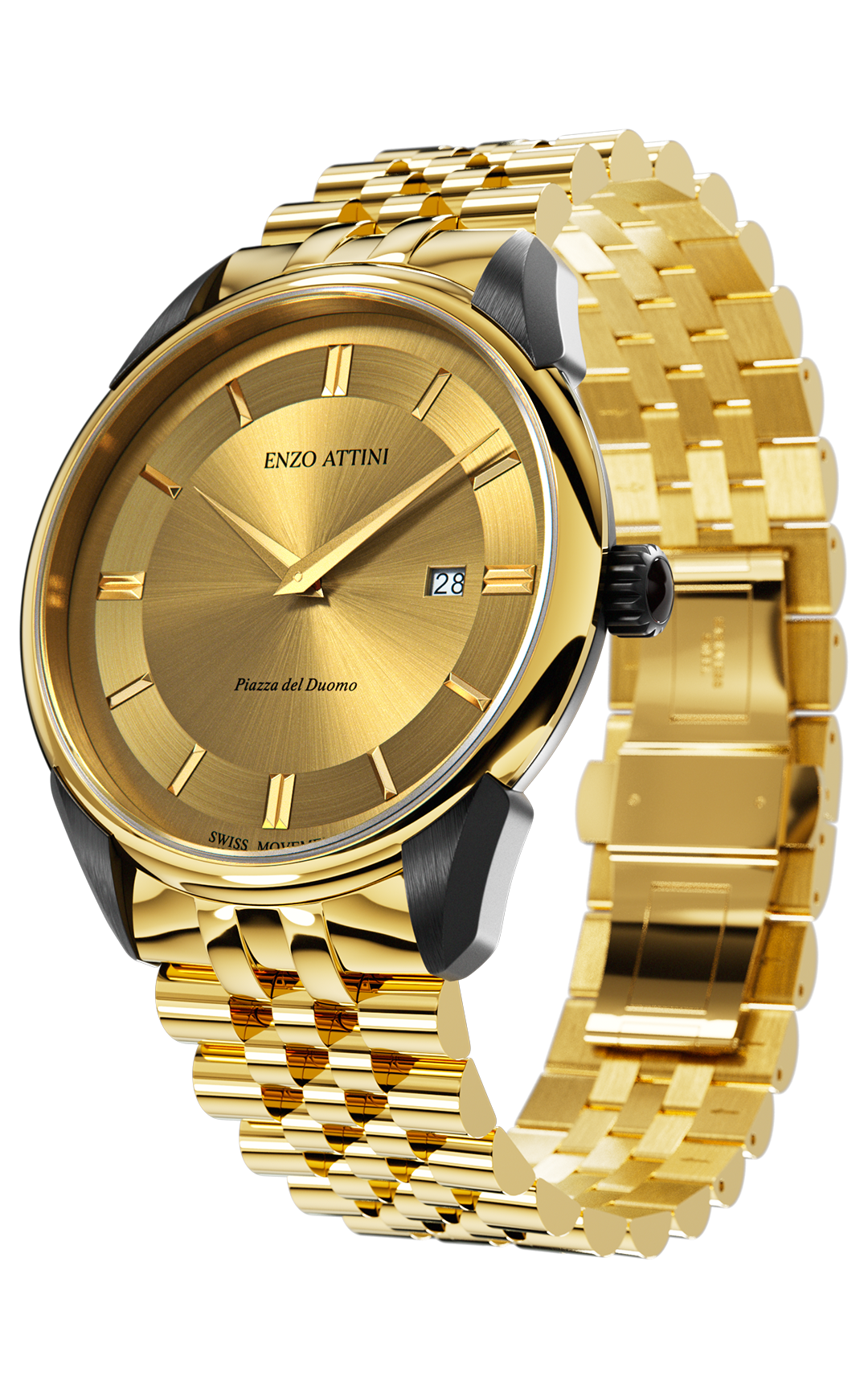 NEW Piazza del Duomo, Milano / President Bracelet, Gold Color, Swiss Movement.