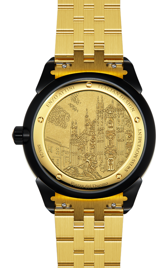 NEW Piazza del Duomo, Milano / President Bracelet, Gold Color, Swiss Movement.