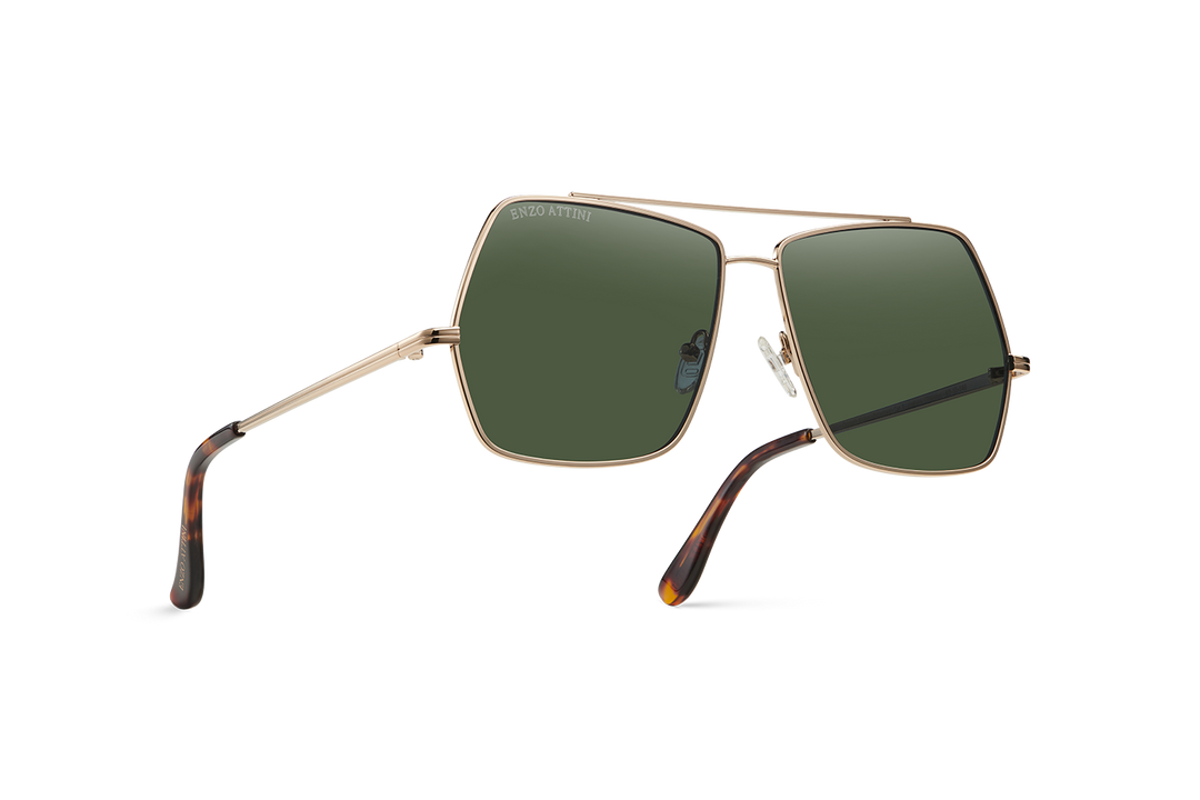 Syze Enzo Attini - Lake Geneva / Tortoise & Gold Color + Green Lens - Për meshkuj