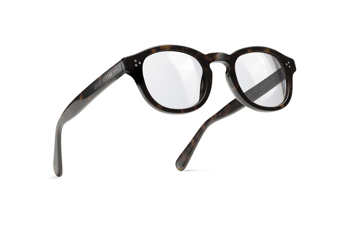 Syze optike për femra dhe meshkuj modeli Il Pantheon nga Enzo Attini me skelet  dark tortoise red, lentet me mbrojtje UV 400, anesore