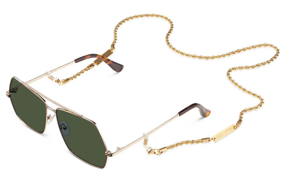 Syze Enzo Attini - Lake Geneva / Tortoise & Gold Color + Green Lens - Për meshkuj