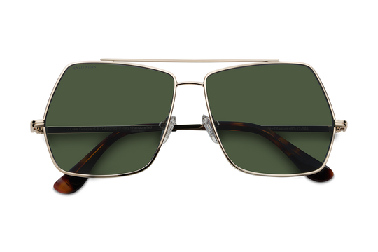 Syze Enzo Attini - Lake Geneva / Tortoise & Gold Color + Green Lens - Për meshkuj