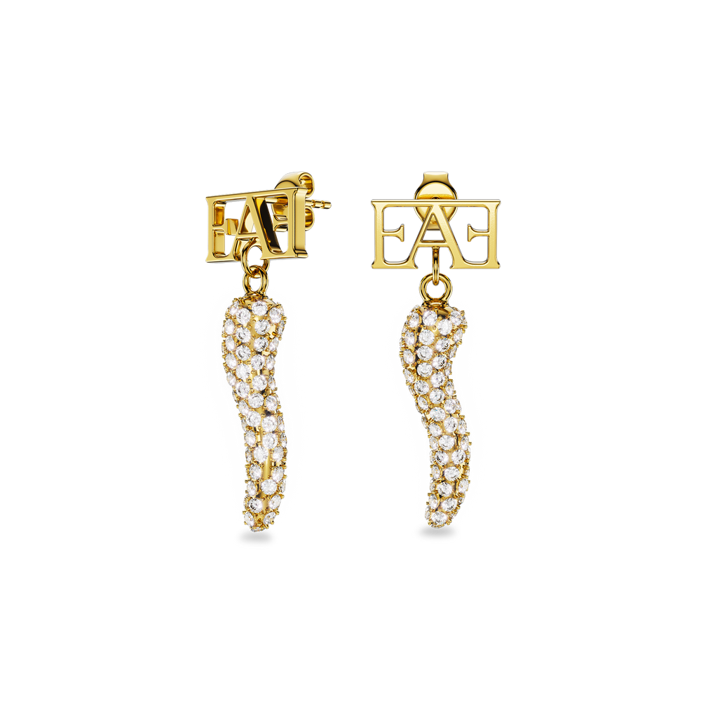 Cornicello Charm Earrings - White Horn