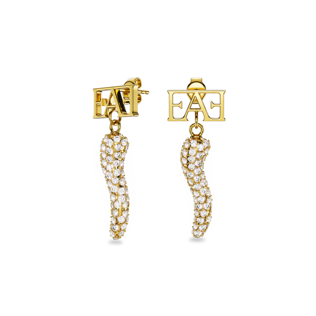 Cornicello Charm Earrings - White Horn