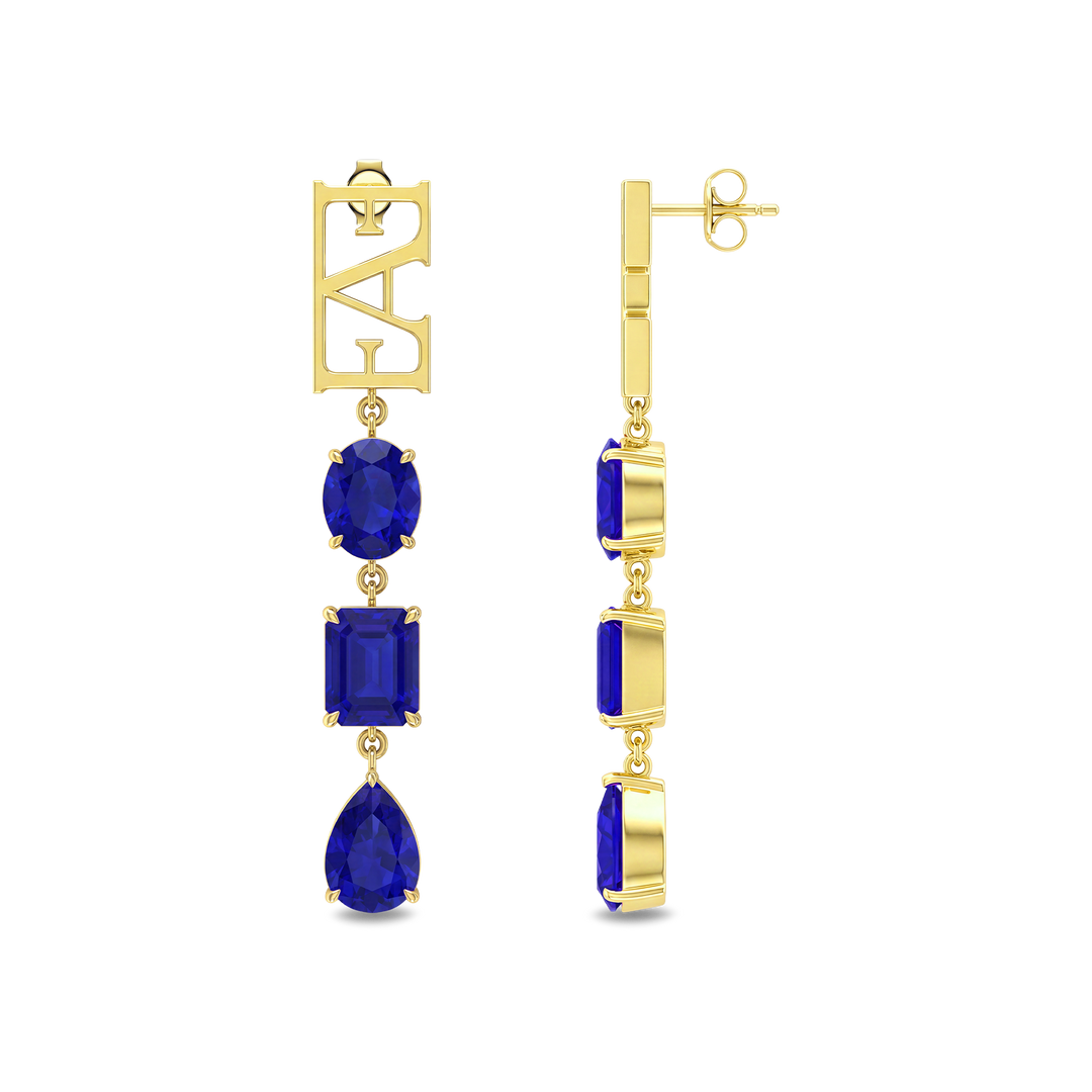 Trinity Earrings / Blue Color, Vathë