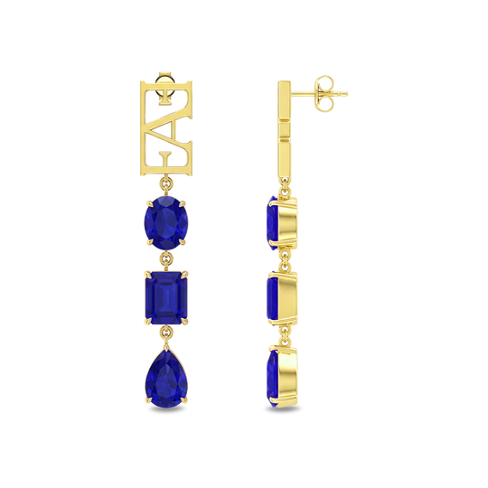 Trinity Earrings / Blue Color, Vathë
