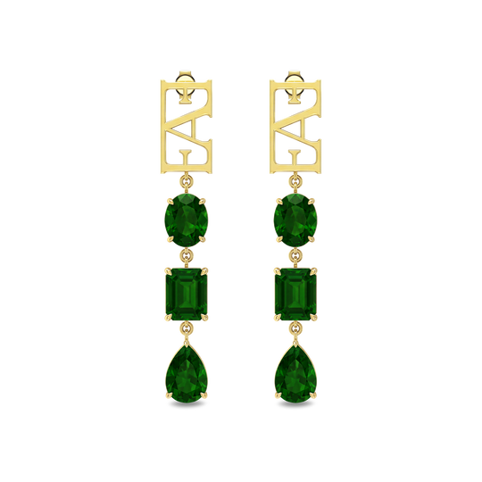 Trinity Earrings / Green Color, Vathë