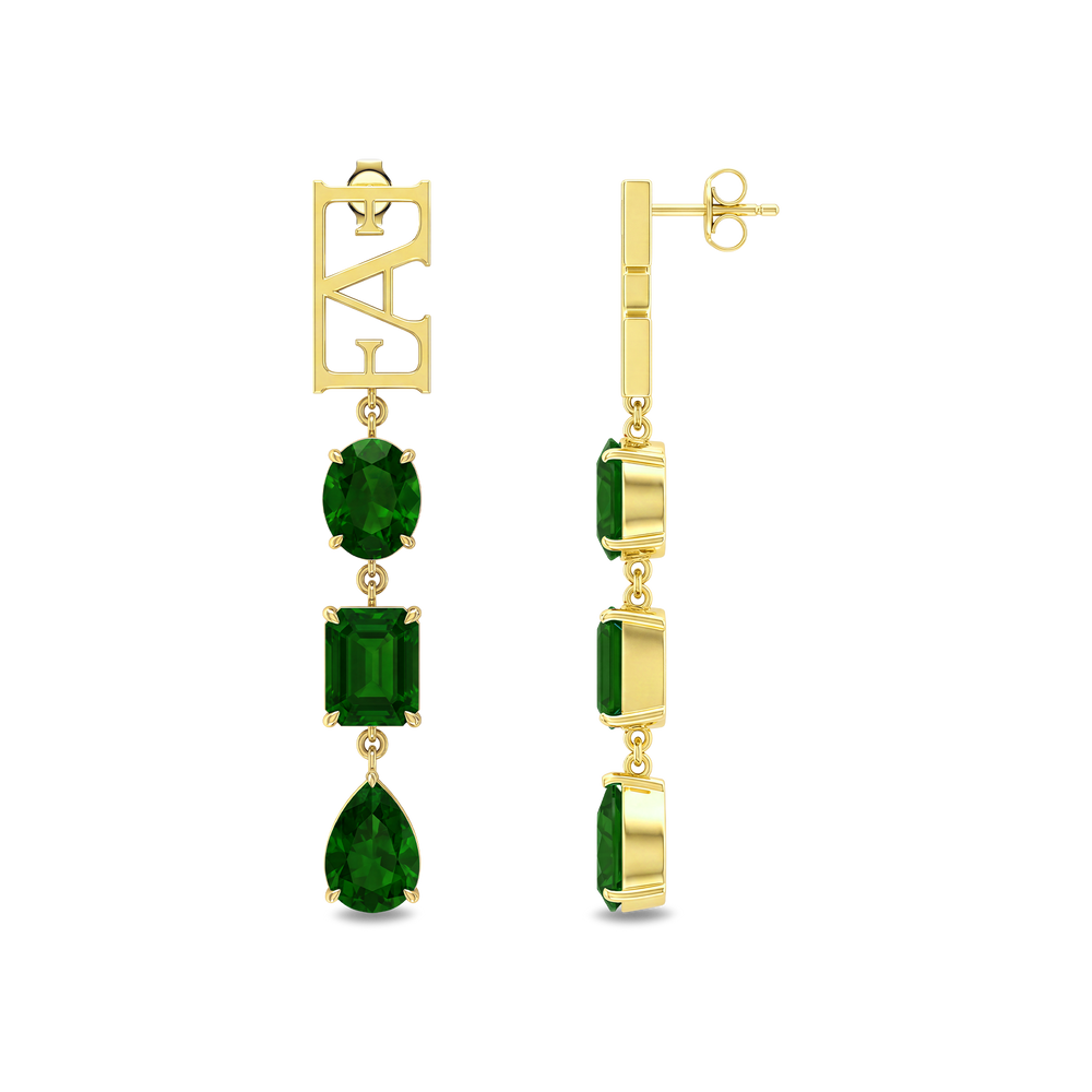 Trinity Earrings / Green Color, Vathë
