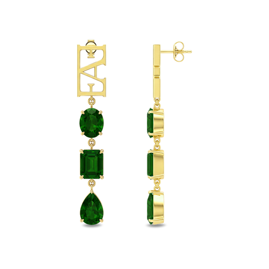 Trinity Earrings / Green Color, Vathë