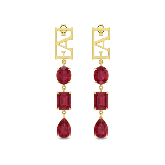 Trinity Earrings / Red Color, Vathë