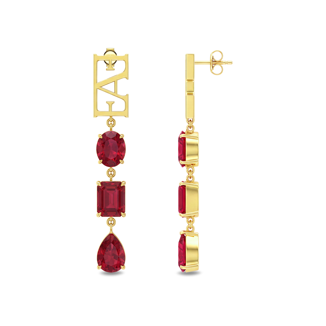 Trinity Earrings / Red Color, Vathë