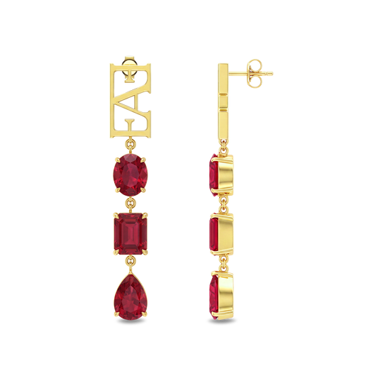 Trinity Earrings / Red Color, Vathë