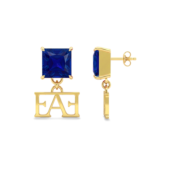 Luce Monogram Earrings / Blue Color, Vathë