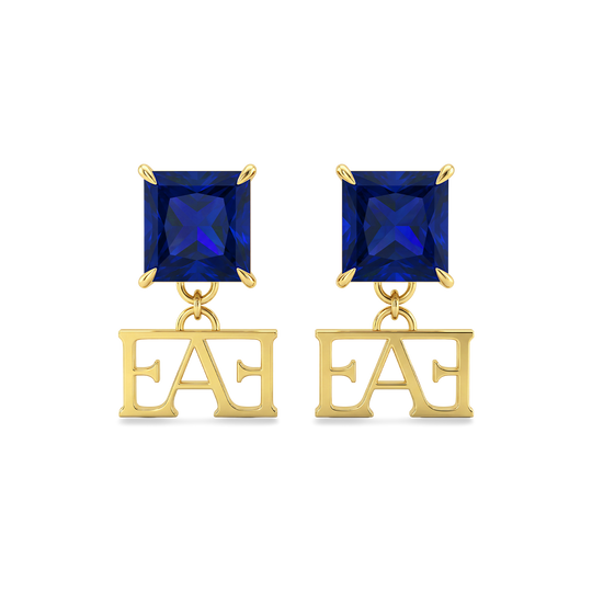 Luce Monogram Earrings / Blue Color, Vathë