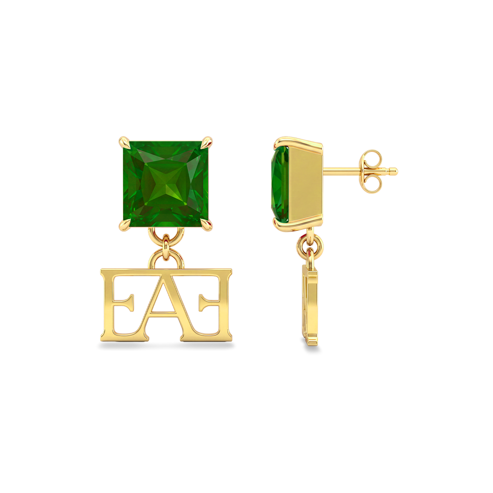 Luce Monogram Earrings / Green Color, Vathë