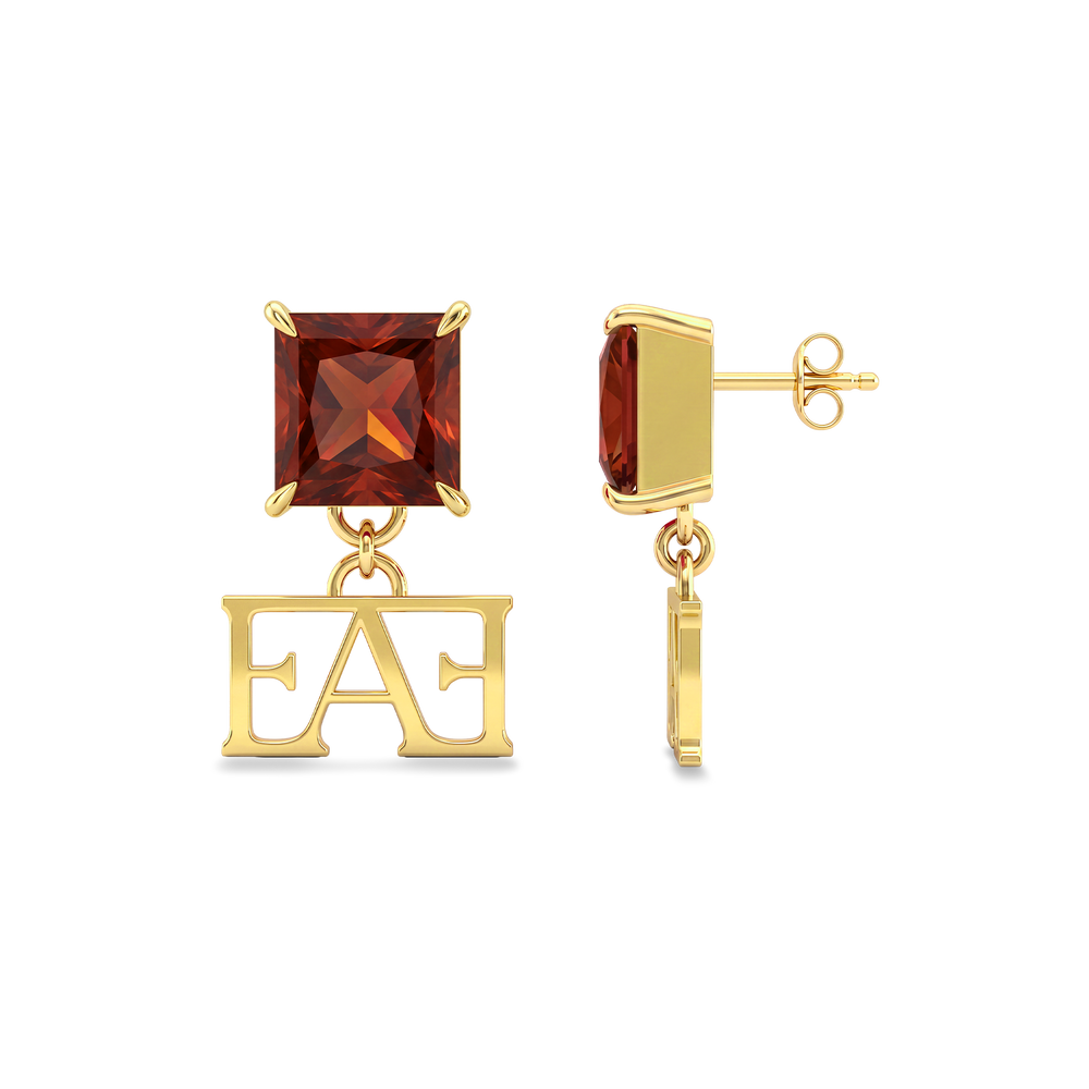 Luce Monogram Earrings / Red Color, Vathë