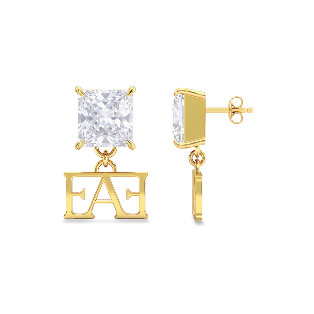 Luce Monogram Earrings / White Color, Vathë