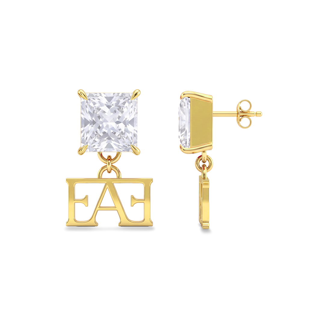 Luce Monogram Earrings / White Color, Vathë
