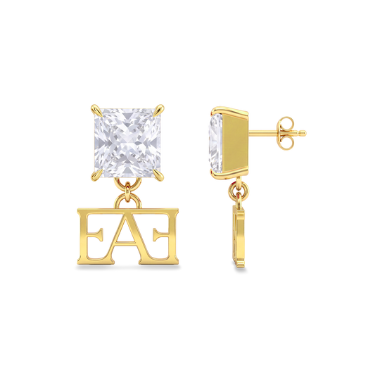 Luce Monogram Earrings / White Color, Vathë