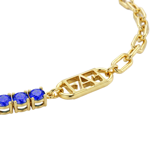 Glam Tennis Chain Necklace / Blue Color, Varëse.