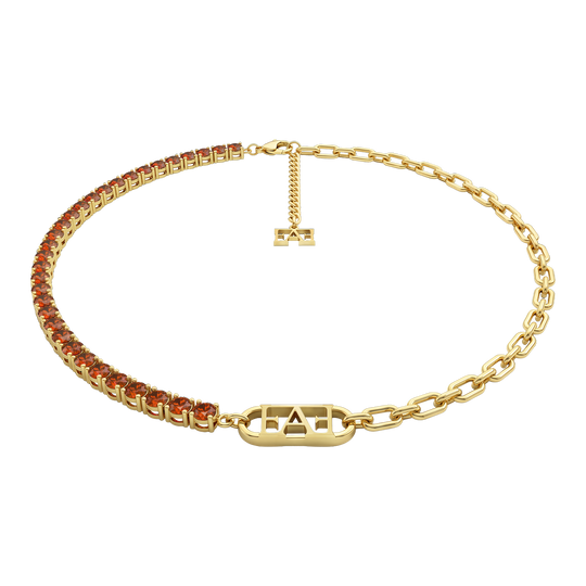 Glam Tennis Chain Necklace / Red Color, Varëse.