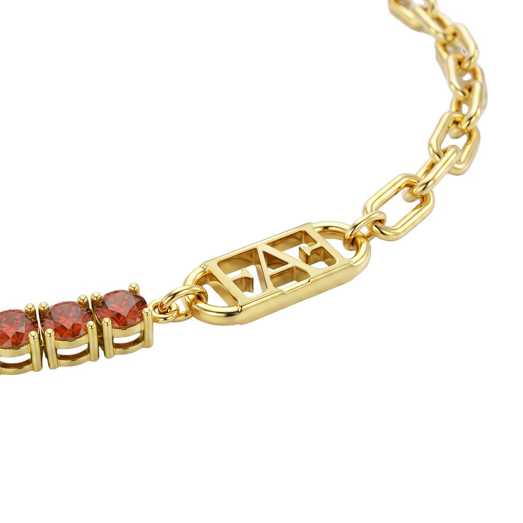 Glam Tennis Chain Necklace / Red Color, Varëse.
