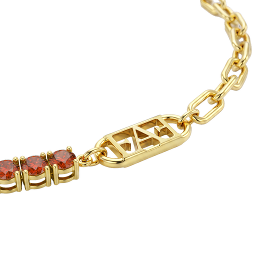Glam Tennis Chain Necklace / Red Color, Varëse.