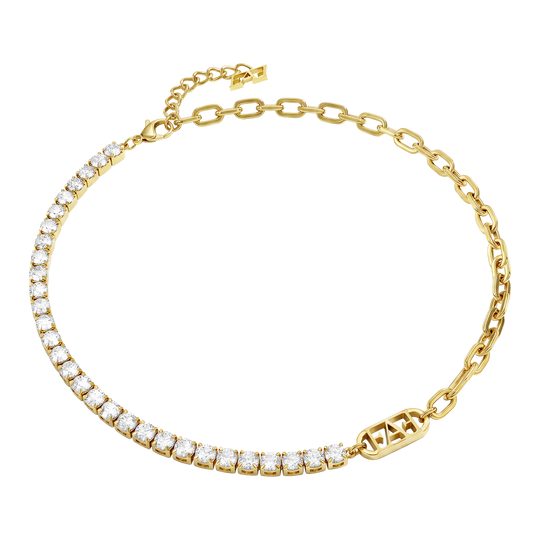Glam Tennis Chain Necklace / White Color, Varëse.