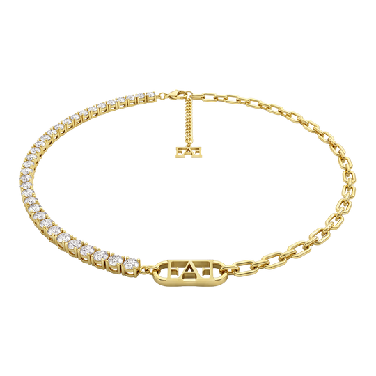 Glam Tennis Chain Necklace / White Color, Varëse.