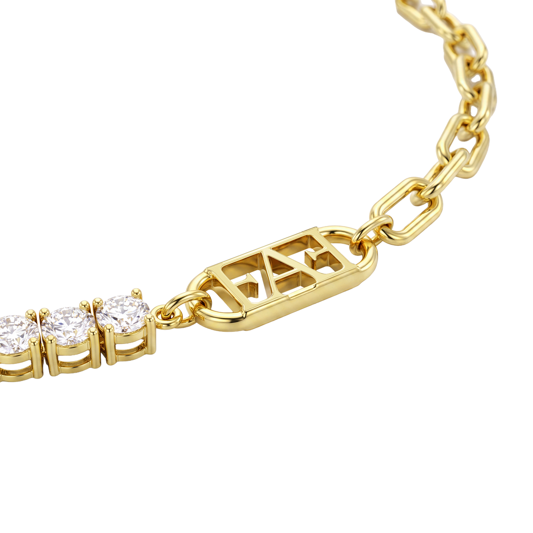 Glam Tennis Chain Necklace / White Color, Varëse.