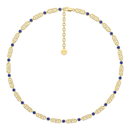 Statement Tennis Necklace / Blue Color, Varëse.