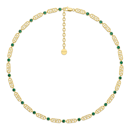 Statement Tennis Necklace / Green Color, Varëse.