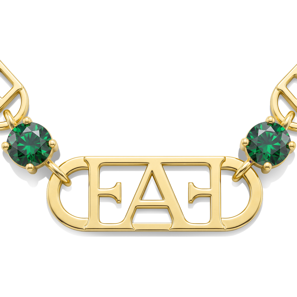 Statement Tennis Necklace / Green Color, Varëse.