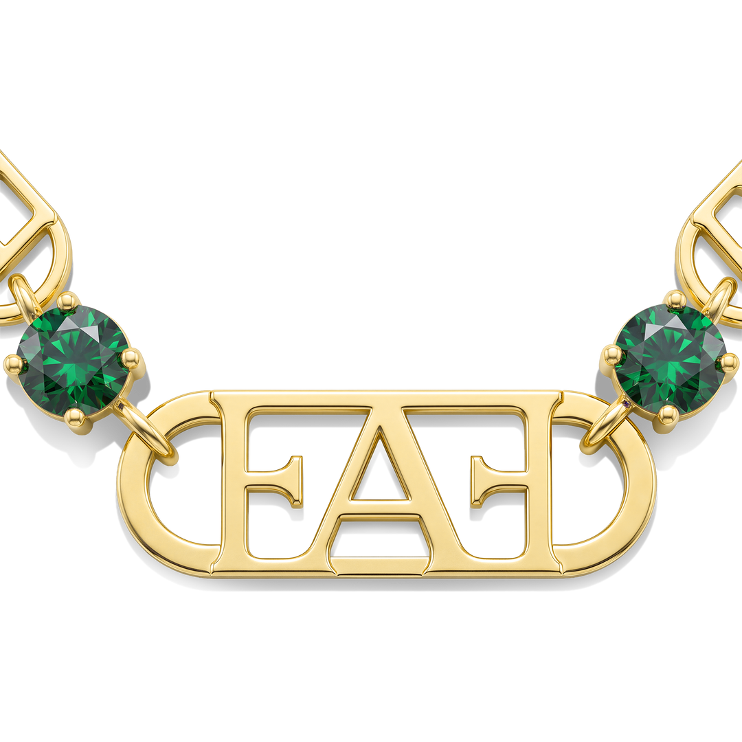 Statement Tennis Necklace / Green Color, Varëse.
