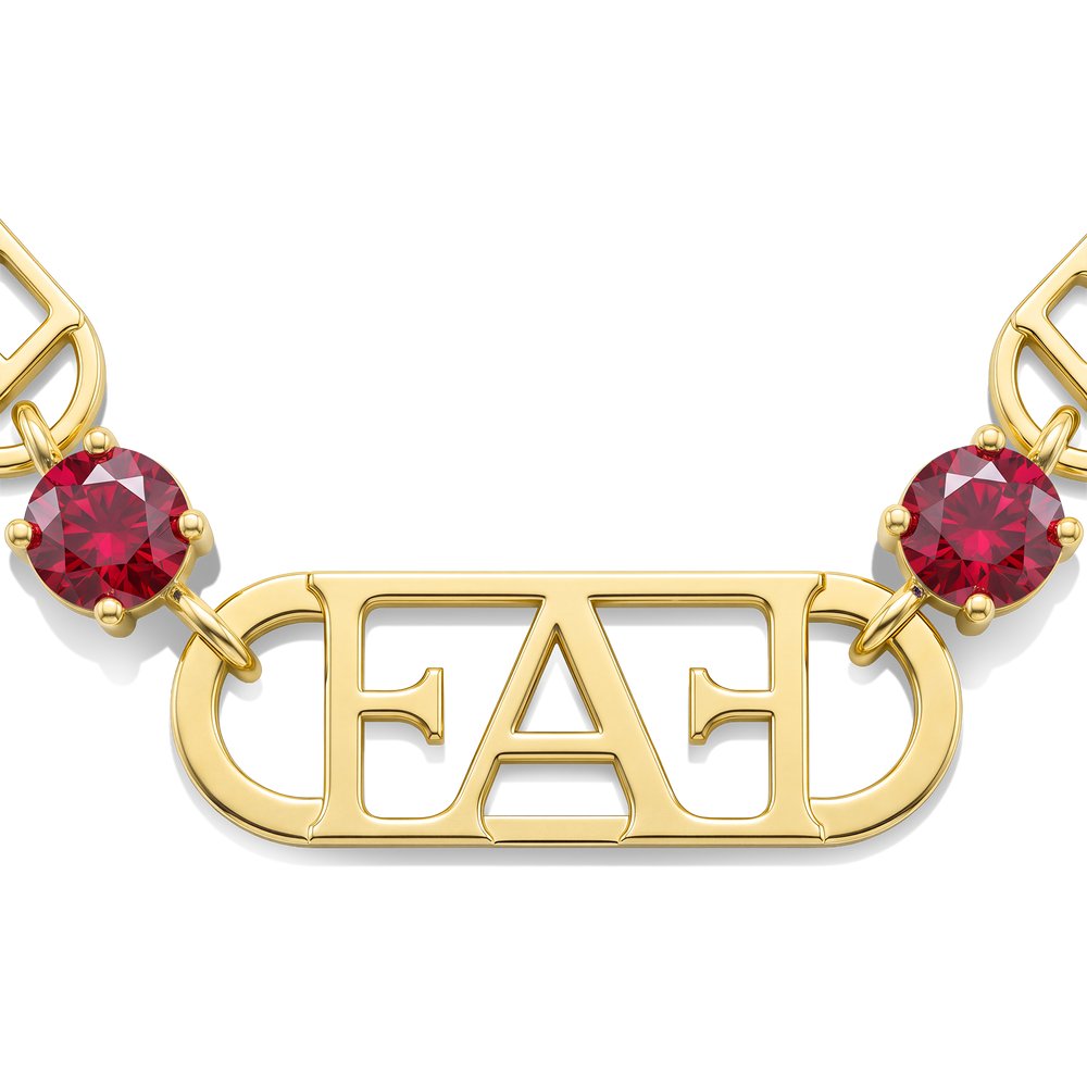 Statement Tennis Necklace / Red Color, Varëse.