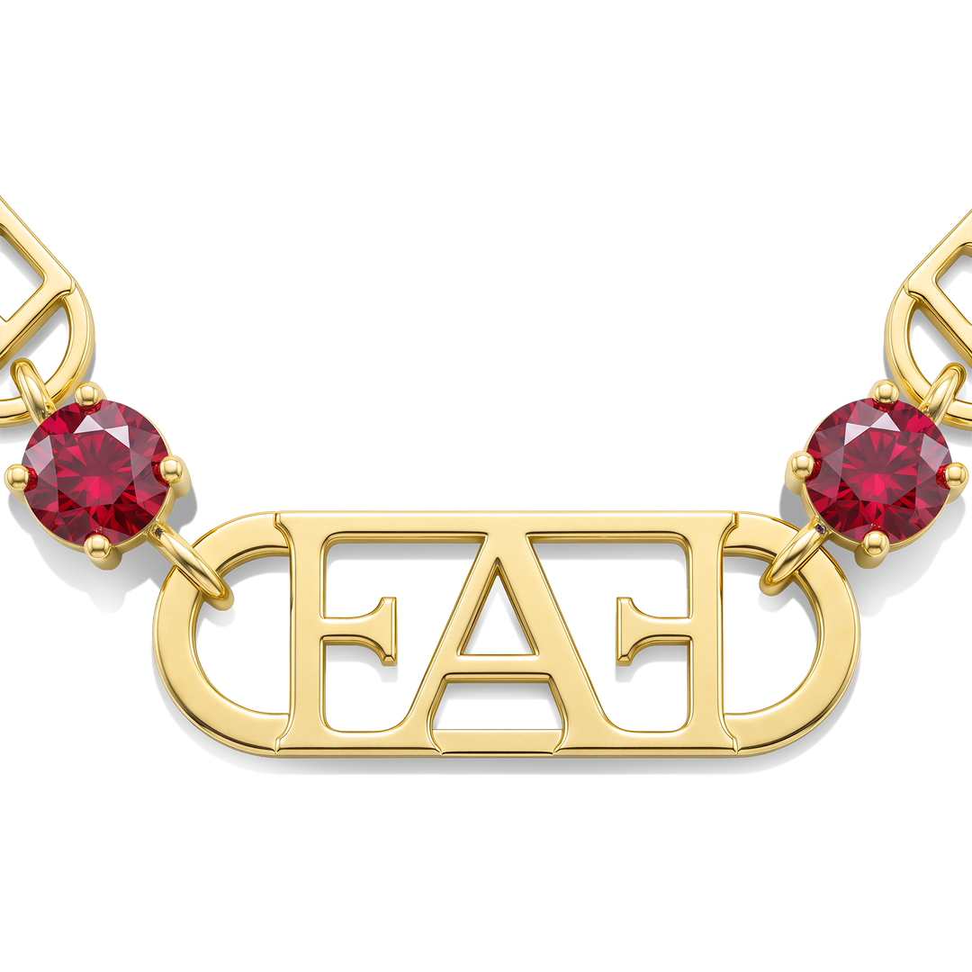 Statement Tennis Necklace / Red Color, Varëse.