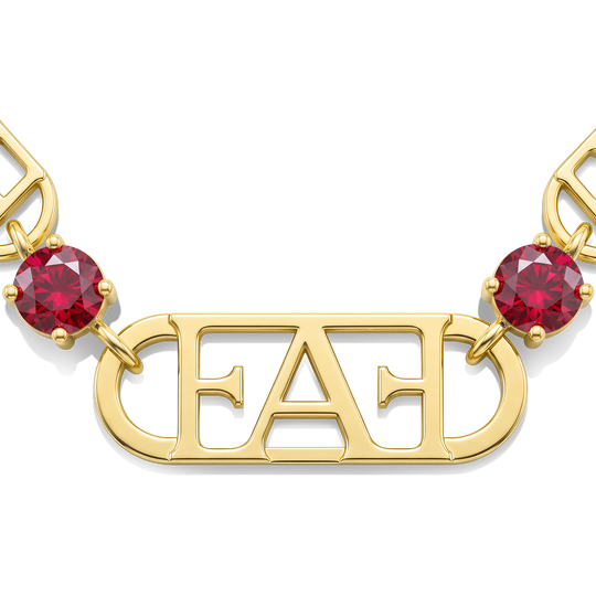 Statement Tennis Necklace / Red Color, Varëse.