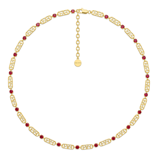 Statement Tennis Necklace / Red Color, Varëse.