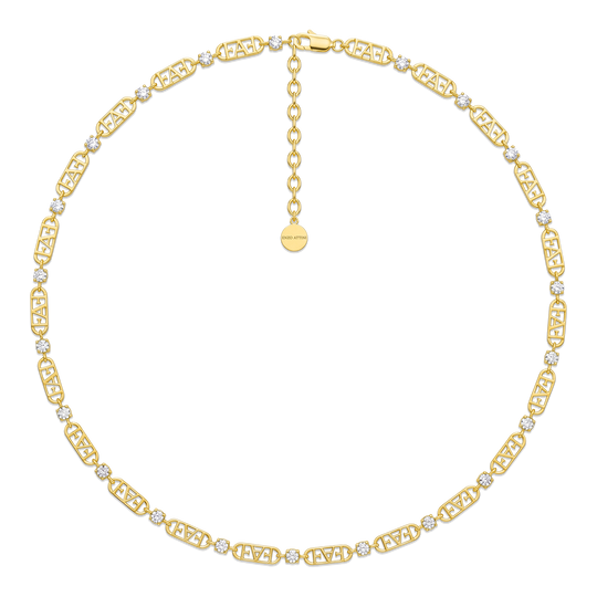 Statement Tennis Necklace / White Color, Varëse.